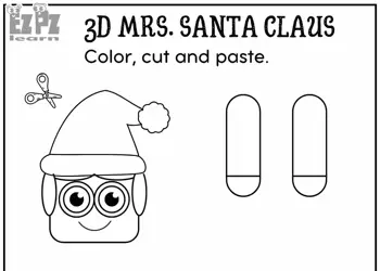 Printable Paper 3D Mrs. Santa Claus Christmas Craft - Festive DIY Craft for Kid